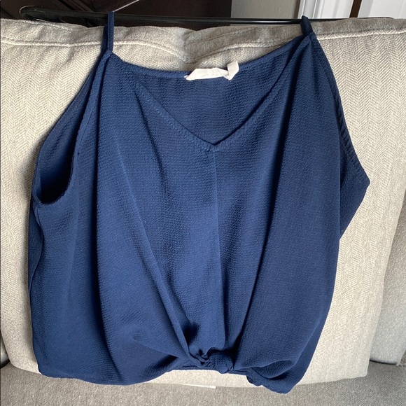Lush Blue Sleeveless Tie Front Camisole - Picture 1 of 5